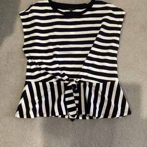 Talbots Black and White Size XL Petite Knit Top